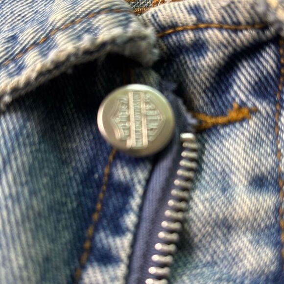 Vintage 1980s Harley Davidson Denim Jean Jacket XL Softail patches trucker embrd - Picture 6 of 11